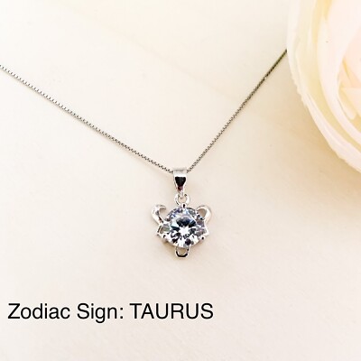 TAURUS Zodiac Sign Sterling Silver Necklace