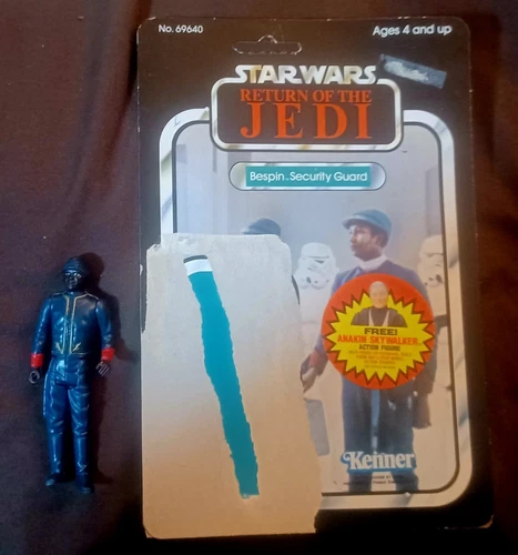1982 BESPIN SECURITY GUARD BLACK KENNER VINTAGE ACTION FIGURE w/ ROTJ CARDBACK