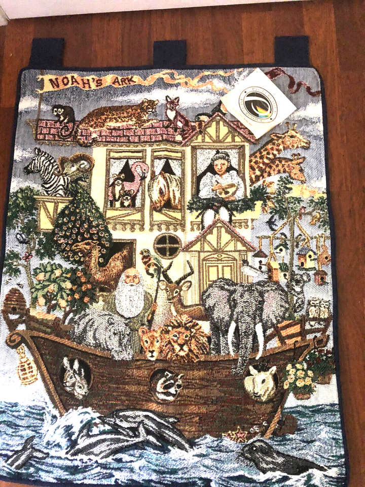 Noah's Voyage Cotton Wall Tapestry Noah's Ark 34x 24 inch with Tags eBay