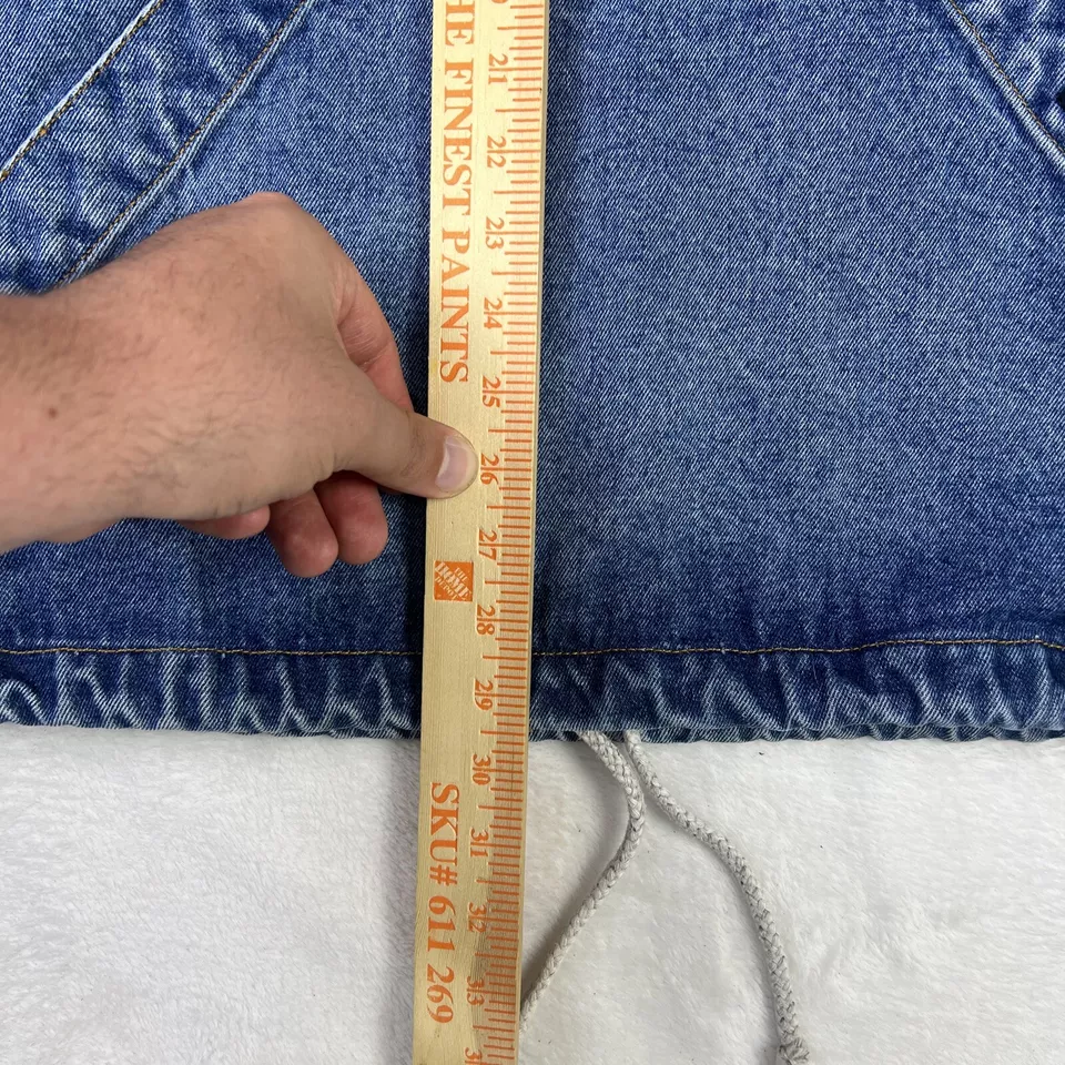 Chaqueta Anorak con Capucha Denim Azul No Fear Equipo Deportivo Peligroso Y2K Para Hombre Mediana Foto 4 de 4