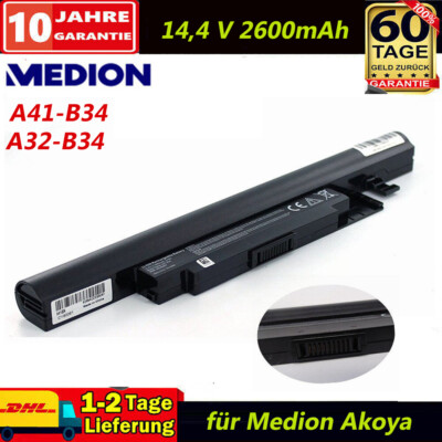 OEM A41-B34 Medion Akoya Akku A32-B34 A31-C15 E6239T 6240T E6237 E6241 P6643 NEU