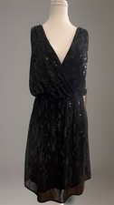 Express Women’s Small Black Sequin Wrap Party Dress