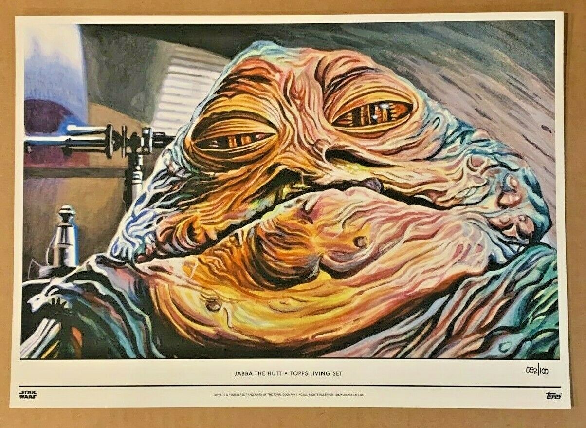 2020 Topps Living Star Wars Fine Art Print #98 - Jabba The Hutt #'d 52/100