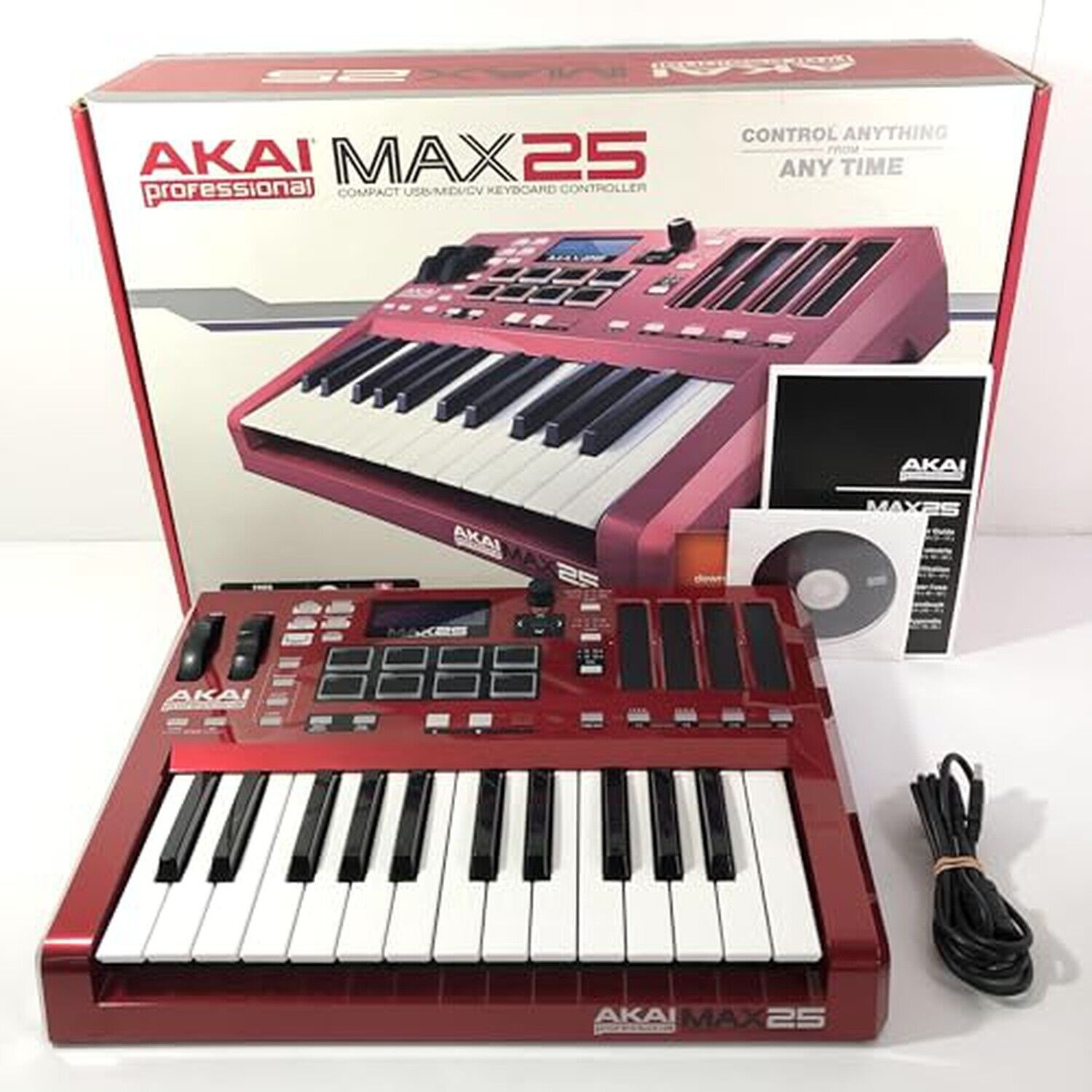 Akai Professional MAX25 | 25-Key USB MIDI Keyboard & Drum Pad Controller with...