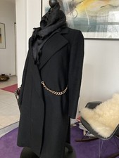 Victoria Beckham Mantel Uk 12/38-40,schwarz Wollfilz Goldf. Zierkette NP 2975€