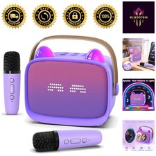 Ideal Christmas Gift: Kid-Friendly Karaoke Machine with 2 Wireless Microphones