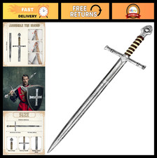 Medieval Knight Toy Sword 35.6" - Plastic Warrior Costume Accessory for Cosplay
