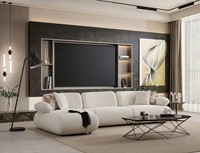 Designer Wohnzimmer MöBel Polstersofa Holzcouchtisch 2Tlg.