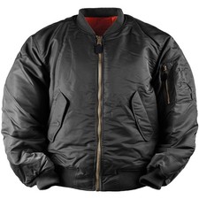 Mil-Tec Basic MA1 Flight Jacket Mens Military Army Flight Bomber Air Black