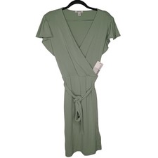NWT Nine West Faux Wrap Dress Women’s M Business Mint Seafoam Green Flowy Office