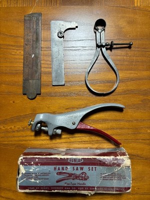 Antique Tool lot 2 - Dunlap, Starrett and Stanley - Wood hand tool carpentry
