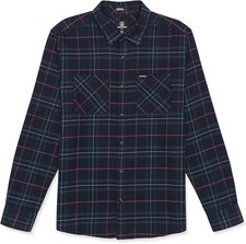 VOLCOM NETASTONE Men's L/S Flannel Shirt - NVY - Size XL - NWT