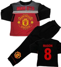 Manchester United Boys Pyjamas Personalised with Name and Number Age 4 to 6 Year