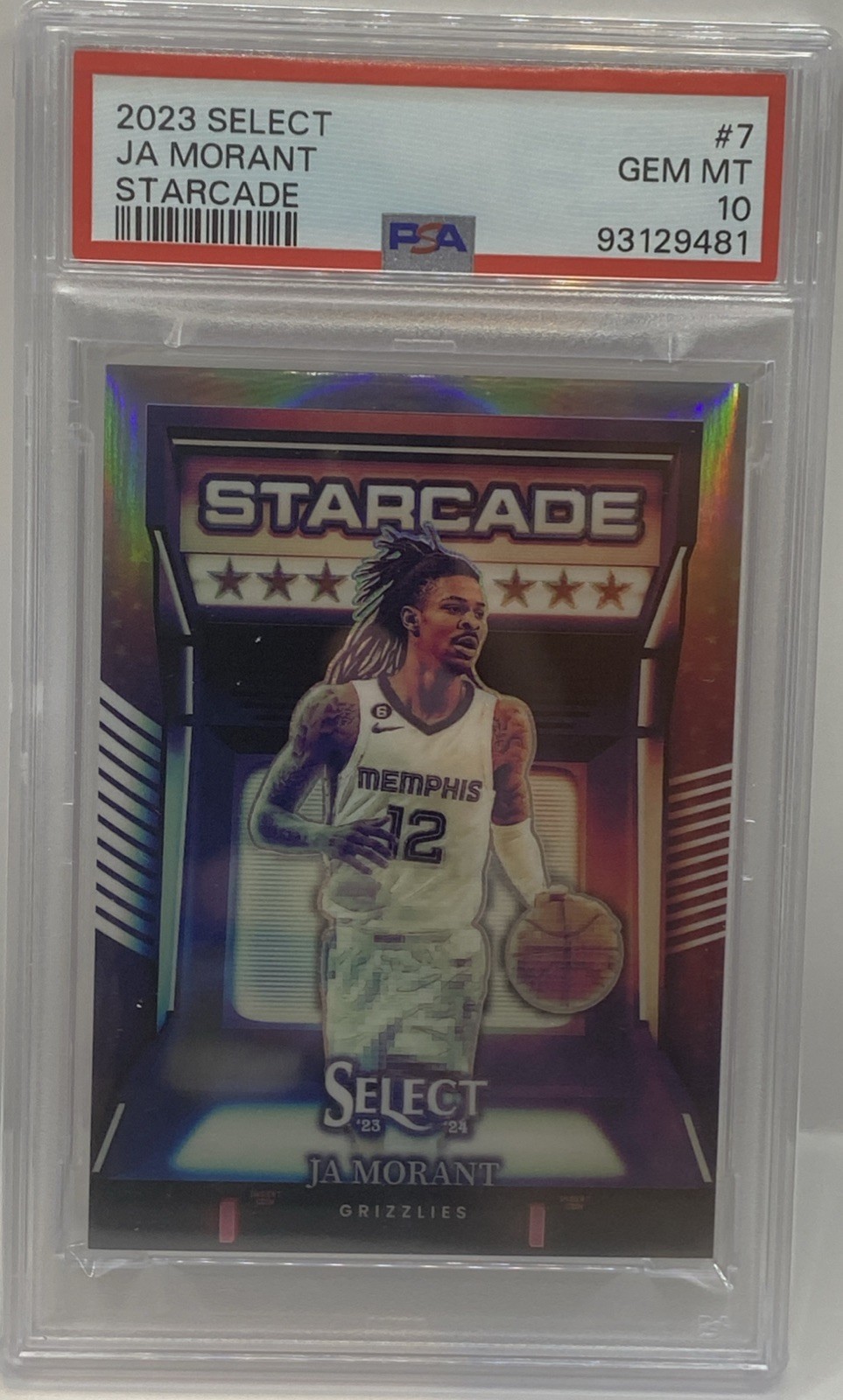 Ja Morant 2023 Panini Select Prizm Starcade PSA 10 Case Hit Grizzlies SP SSP