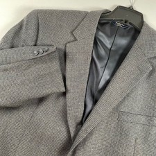 Joseph  Feiss Gold Mens 48 Regular Blazer 100 Lambswool Grey Tweed Sport Coat