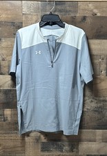 Under Armour Youth XL 1/4 Zip Short Sleeve Performance Pullover Gray White