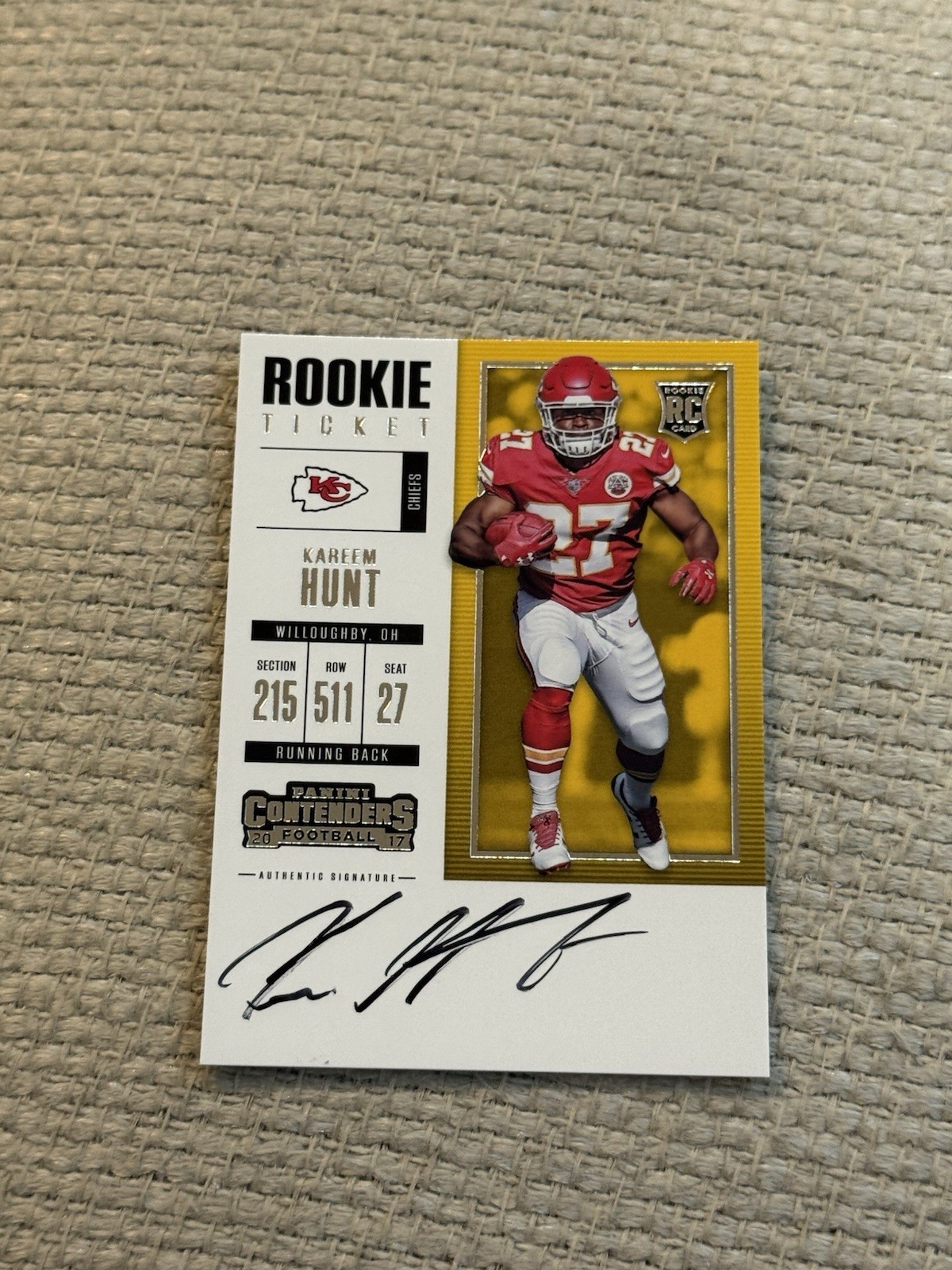 Kareem Hunt 2017 Contenders Auto Autograph Chiefs #317