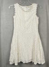 Rebellion Dress Womens Size Small Cream Lace Sleeveless Beachy Romantic Lined