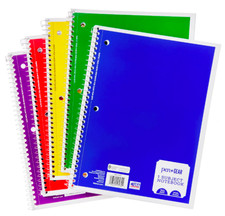 Pen Gear 1 Subject Spiral Notebook Wide Ruled 70 Sheets Assorted Colors 8 PACK