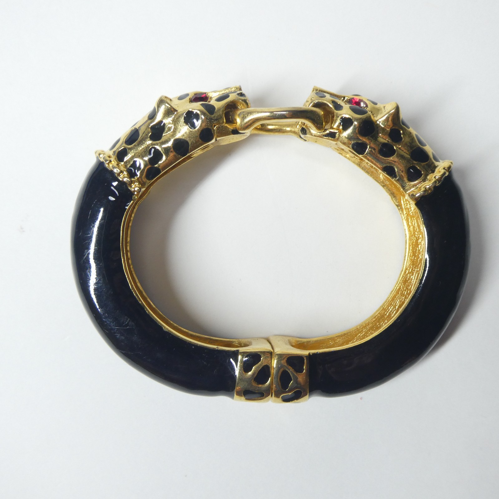 Double Leopard Head Bracelet KJL Kenneth Lane Bla… - image 2