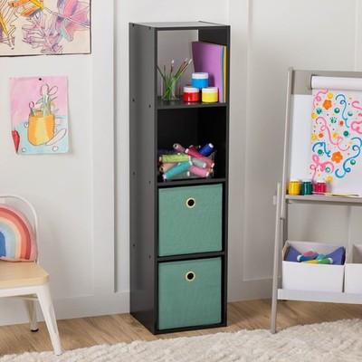Mainstays 4 Cube Vertical Storage Organizer, Black
