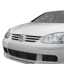 For Volkswagen Rabbit 07-09 3-Pc Black 8x6 mm Horizontal Billet Bumper Grille