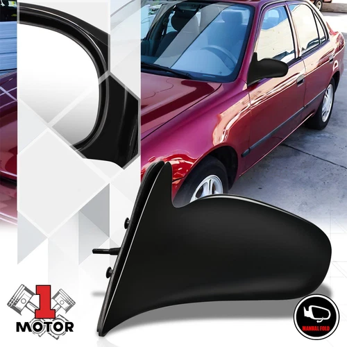 [Left] Driver Side Manual Adjust Replacement Side Mirror for 98-02 Chevy Prizm