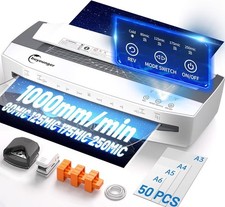 Laminstor A3 4 Roller Laminator Hot Cold 60s Warmup LED Touch Anti Jam Auto Off