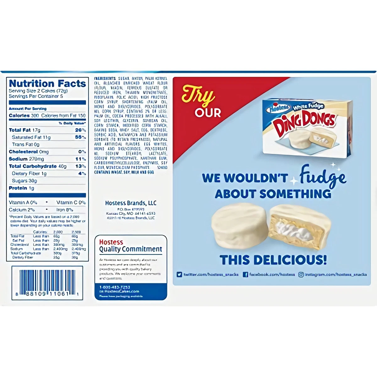 Hostess Ding Dongs Snackkuchen, 10 pro Box, 2 Boxen