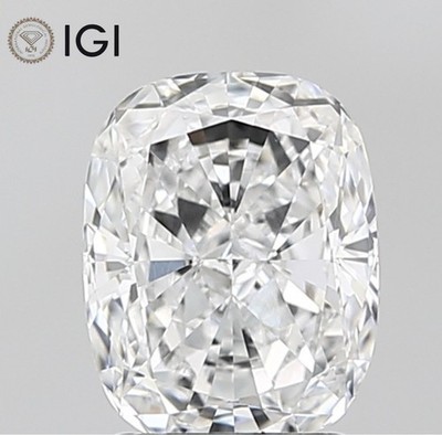 2.01 Ct Cushion Cut IGI Certified Lab Grown CVD Diamond E Color VS1 Clarity