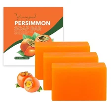 3 PCS Persimmon Soap Bar for Body Odor Control, Natural Deodorant Bar... 