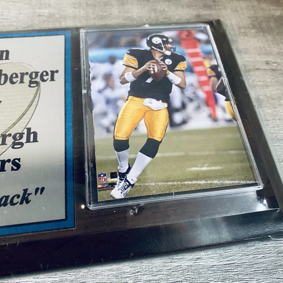 NFL PLACA SELADA DE MADEIRA CARTÃO PITTSBURGH STEELERS BEN ROETHLISBERGER - Imagem 3 de 4