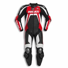 Ducati Corse Motorcycle Racing Motorbike CE Armor MotoGP Leather Biker Suit