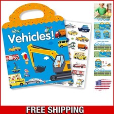Portable Reusable Sticker Book for Kids: Vehicle Themes for Creative Learning