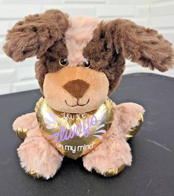 Animal Adventure Brown Tan Gold Plush PUPPY DOG ''You are Always on my mind''