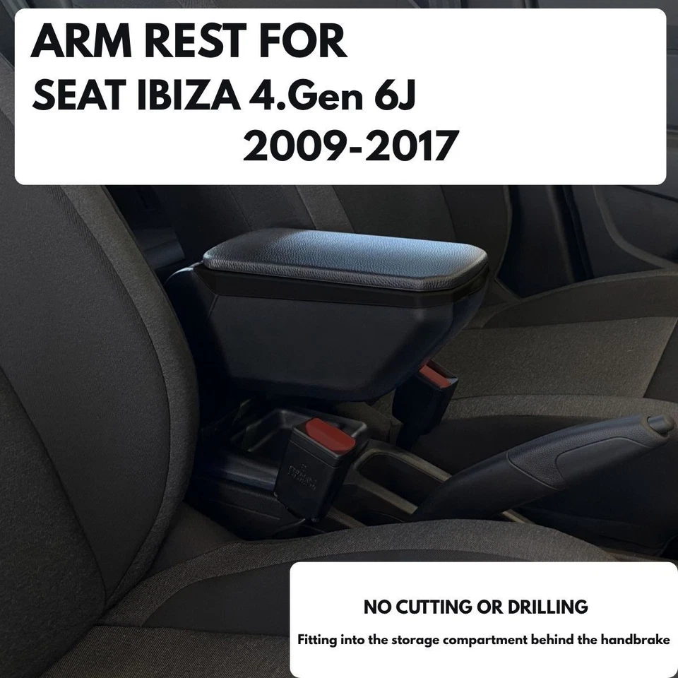 Центральная консоль подлокотник коробка для хранения сиденья Ibiza 6J MK4 2009-2017, черный, 1шт - Изображение 3 из 4