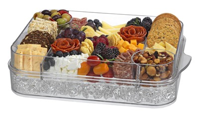 Prodyne Charcuterie/Deviled Eggs On Ice Platter Set. Keep Foods Chilled!