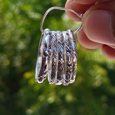 Sterling Silver Stacking Rings Set: Beaded, Twisted, Dotted - Gift For All Size