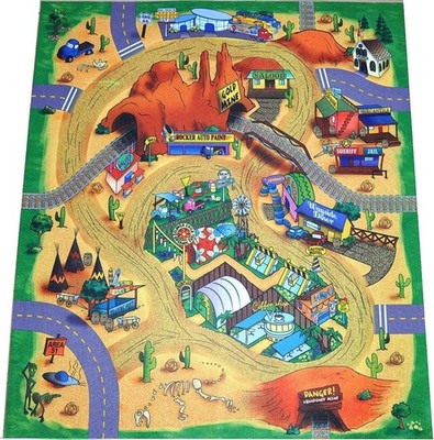 Wild West Cowboys, Indians, Desert Play Mat with Train Tracks and Tunnels 32x28''