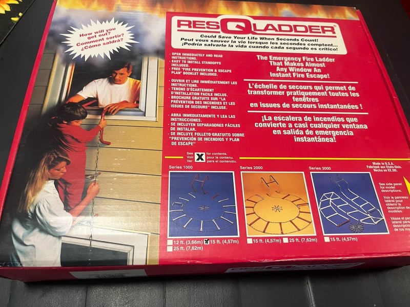 RESQLADDER EMERGENCY RESCUE LADDER 15 FOOT LONG  SERIES 1000 - Made In USA