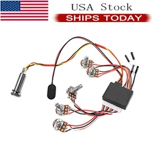 3 Band Active Electric Bass EQ Equalizer Preamp Circuit Harness with Jack USA