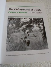 The Chimpanzees Of Gombe By Jane Goodall FIRST PRINTING 1986 Hardcover Jane Good