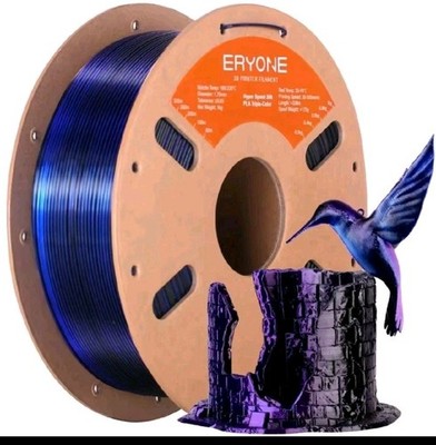 ERYONE Triple Color Black/Blue/Purple PLA 3D Printer Filament 1.75mm 1KG