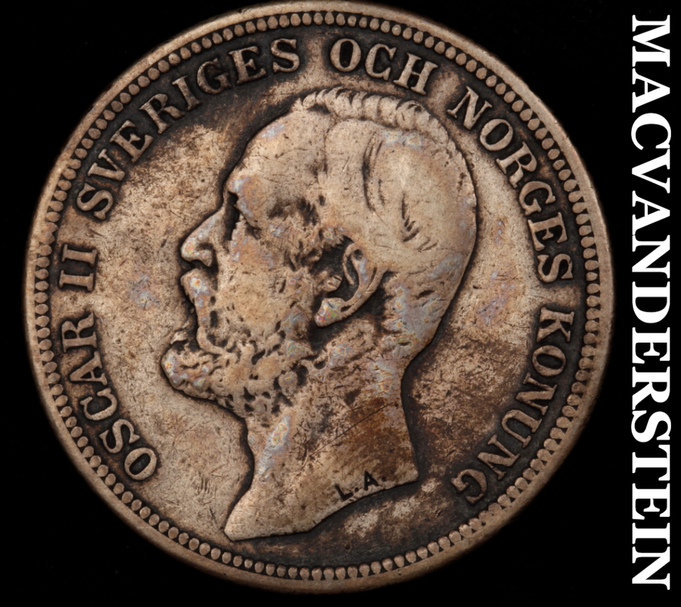 Sweden: 1904 Silver Two Kroner - Scarce Better Date No Reserve #N6745 ...