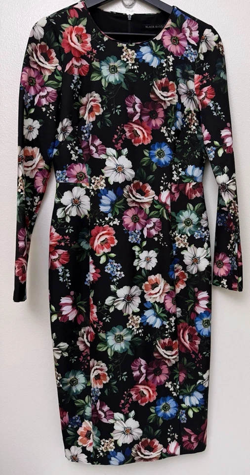 Black Halo Lively Mini Dress in Magic Night Floral Party Night Out Size 4 - Image 2 of 4