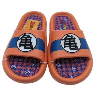 Dragon Ball Z Kame Symbol Slide Sandals Mens Size 10 Cloud Comfort Foam Orange