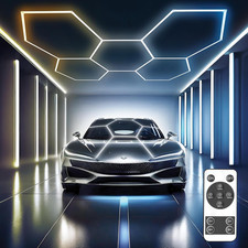 Ultra Bright 250W Hexagon LED Garage Lights, 25 Pack, 5 Color Options