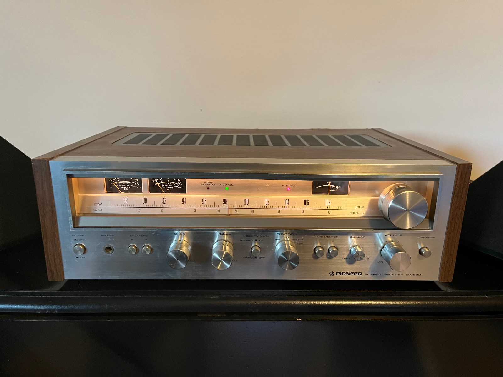 Pioneer SX-680 Stereo Receiver Vintage Silver Face 1970s FM Phono Tape