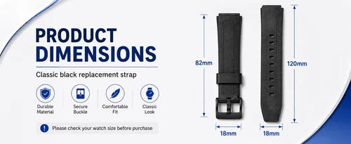 18mm Black Resin Watch Strap Compatible Casio F91 F94 F105 Replacement Band - Picture 11 of 11