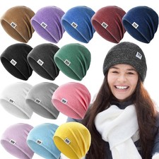 Unisex Warm Cuff Beanie Hat Winter Caps Soft Cozy Stretchy Knit Snow Ski Cap USA